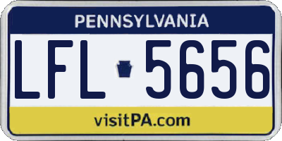 PA license plate LFL5656