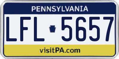 PA license plate LFL5657
