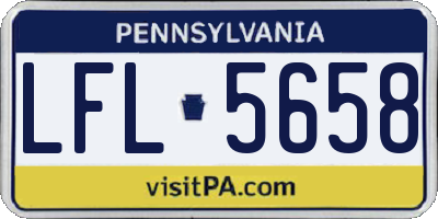 PA license plate LFL5658