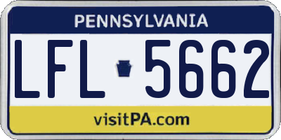 PA license plate LFL5662