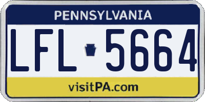 PA license plate LFL5664