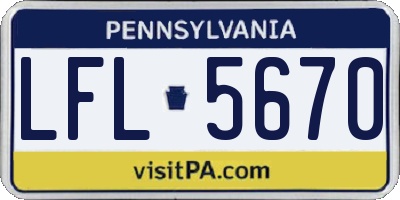 PA license plate LFL5670