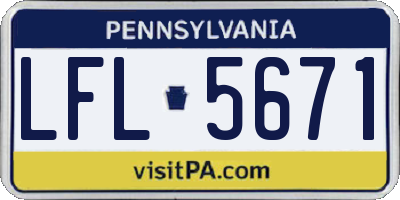 PA license plate LFL5671