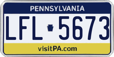 PA license plate LFL5673
