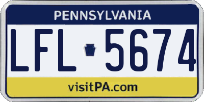 PA license plate LFL5674