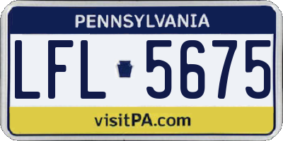 PA license plate LFL5675