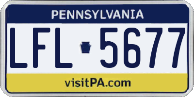 PA license plate LFL5677