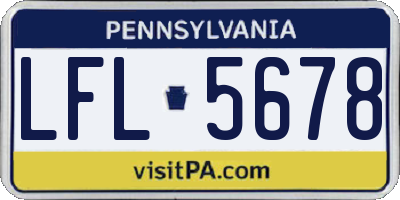 PA license plate LFL5678