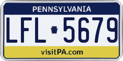 PA license plate LFL5679