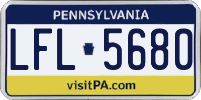 PA license plate LFL5680