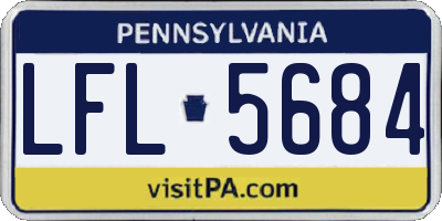 PA license plate LFL5684