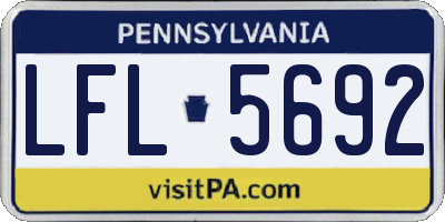 PA license plate LFL5692