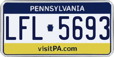 PA license plate LFL5693