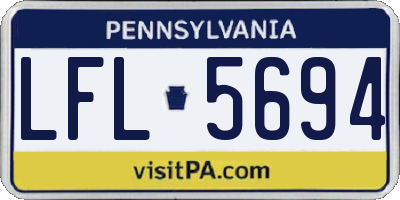 PA license plate LFL5694