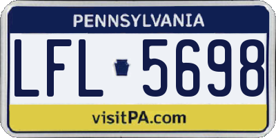 PA license plate LFL5698