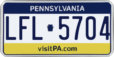 PA license plate LFL5704