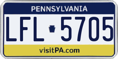 PA license plate LFL5705