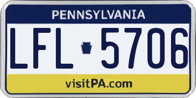 PA license plate LFL5706