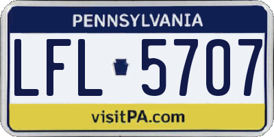 PA license plate LFL5707