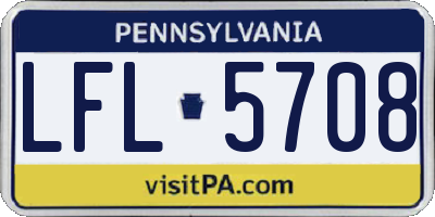 PA license plate LFL5708