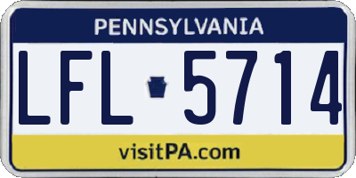 PA license plate LFL5714
