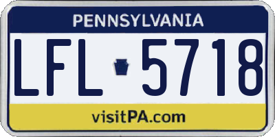 PA license plate LFL5718