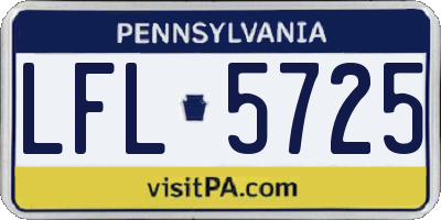 PA license plate LFL5725