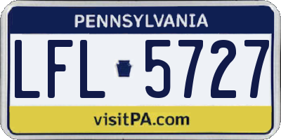 PA license plate LFL5727