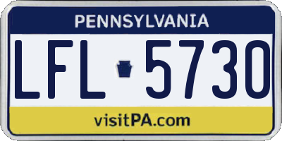 PA license plate LFL5730