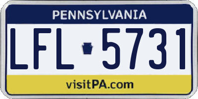 PA license plate LFL5731