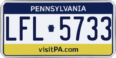 PA license plate LFL5733