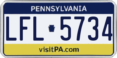 PA license plate LFL5734