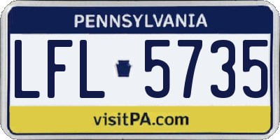 PA license plate LFL5735