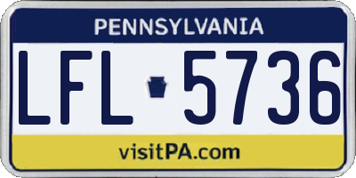 PA license plate LFL5736