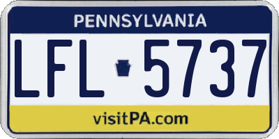 PA license plate LFL5737
