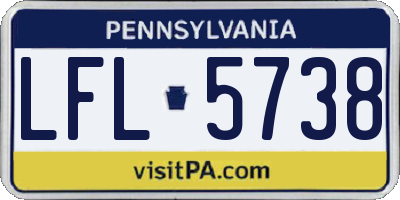 PA license plate LFL5738