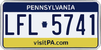 PA license plate LFL5741