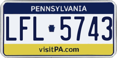 PA license plate LFL5743