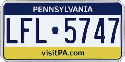 PA license plate LFL5747