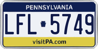 PA license plate LFL5749