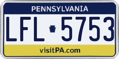 PA license plate LFL5753