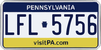 PA license plate LFL5756