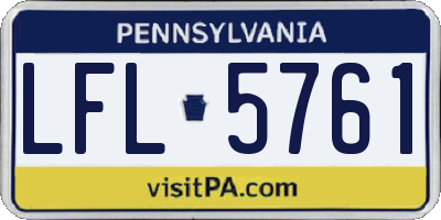PA license plate LFL5761