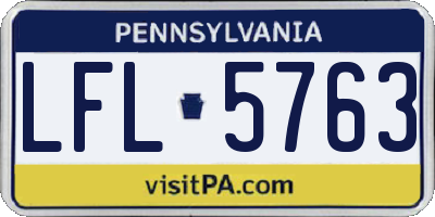 PA license plate LFL5763