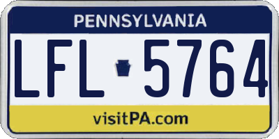 PA license plate LFL5764