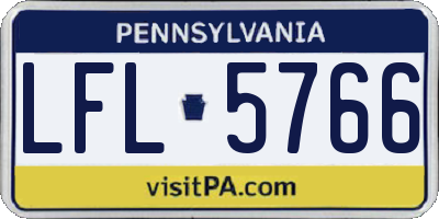 PA license plate LFL5766