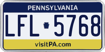 PA license plate LFL5768
