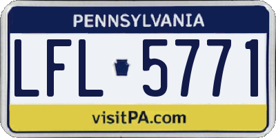 PA license plate LFL5771