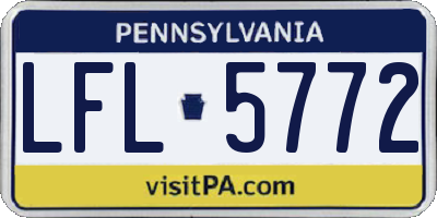 PA license plate LFL5772