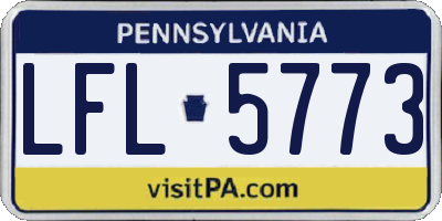 PA license plate LFL5773